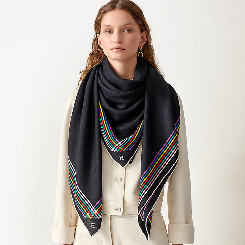 Encadre Liste au Fil shawl 140 | Hermès Singapore